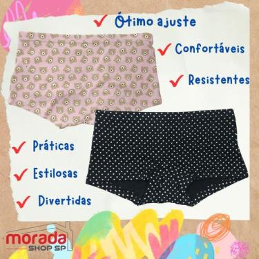 Imagem de Kit 10 Calcinha Boxer Infantil Menina Super Conforto Qualidade Premium