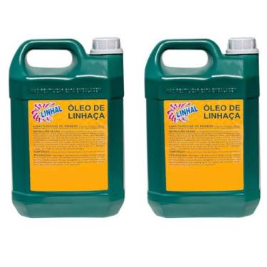 Imagem de 2 Galões 5 Litros Oleo de Linhaça Linhal Impermeabilizante Madeiras
