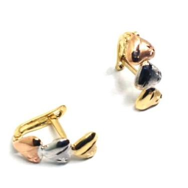 Imagem de Brinco de ouro 18 k Corações . - Elegancy Joias