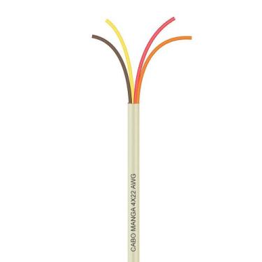 Imagem de Cabo Manga 4X22 AWG - sem Blindagem Bege - 4 Metros - CIRILO CABOS