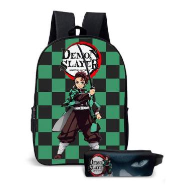 Imagem de Kit Mochila com Estojo Escolar Anime Demon Slayer Unixes - Use Thuco