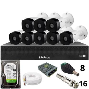 Imagem de Kit 8 Câmeras Intelbras 1120b Full Hd Dvr Mhdx 1016-c Intelbras Com De