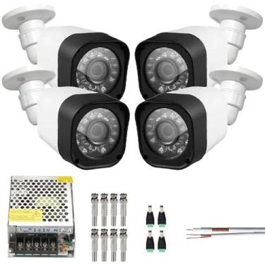 Imagem de Kit 4 Cameras De Segurança Infra Ahd 720p Com Cabo E Fonte - inova