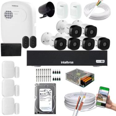 Imagem de Kit 6 Câmeras 1120B Dvr Intelbras + kit Alarme+ivp 2000+xas 4010 + HD 