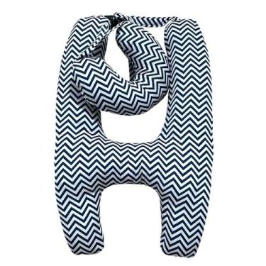 Imagem de Almofada H De Dormir Para Carro Com Almofada Chevron Marinho - Gabriel