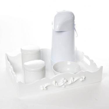 Imagem de Kit Higiene Resina Arabesco Quarto Bebê Menina Menino - Potinho de mel