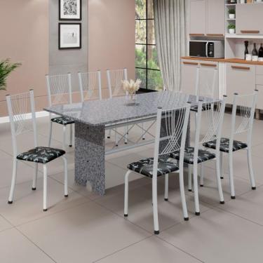 Imagem de Conjunto de Mesa Tampo de Granito Ocre com 8 Cadeiras Lorena Yescasa