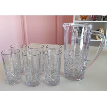 Imagem de Cj 6 Copos Altos 270ml +1 Jarra 1l Vidro Stella Wolff - Rojemac