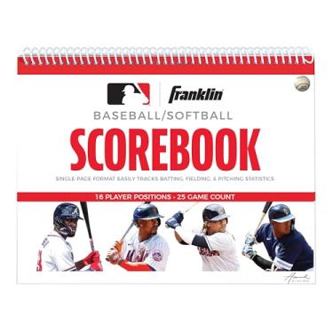 Imagem de Franklin Sports MLB Baseball + Softball Scorebook - Livro de estatísticas - Coaching Official Scorekeeper - 25 jogos
