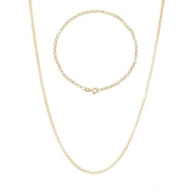 Imagem de Conjunto Corrente E Pulseira Feminina Elo Português Ouro 18k - DR Joia