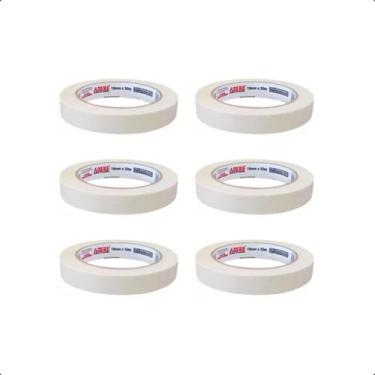 Imagem de Kit 6 Fita Crepe Uso Geral Adere 423 18X50