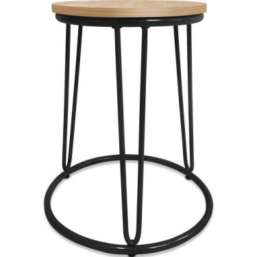 Imagem de Banco Banqueta Baixa Industrial Dinamarca Em Aço Balcão Bar Cozinha Pr