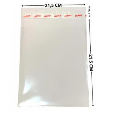 Imagem de Saco Plástico Adesivado 21,5x21,5+3cm Transparente Cromus 1000 Unidade