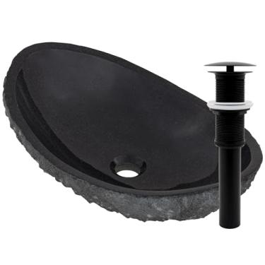 Imagem de Pantufa Novatto Absolute de granito natural e ralo de guarda-chuva preto fosco