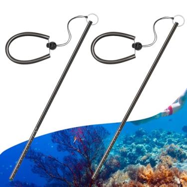 Imagem de Gemscream 2 Bastões de Mergulho de 35 cm de Liga de Alumínio com Cordão Ajustável de Medição para Criador de Ruído de Mergulho, Acessórios de Mergulho, Equipamento de Segurança de Mergulho, Ponteiro
