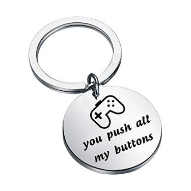 Imagem de CHOORO Chaveiro Gamer Presente Novo Pai Amante Joia Presente para Namorado Marido, You Push All My Buttons, 1.2*5