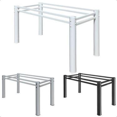 Imagem de Base Para Mesa De Jantar Pedra Granito Vidro Madeira de 120 x 80 - SOM