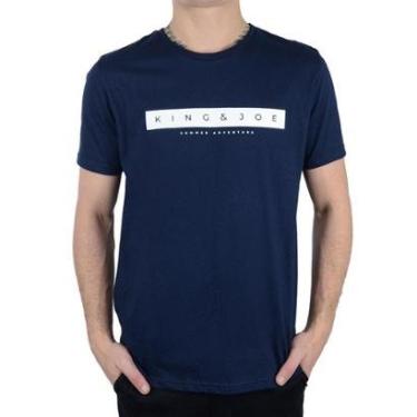 Imagem de Camiseta Masculina King&Joe MC Logomania Marinho - CA2300-Masculino