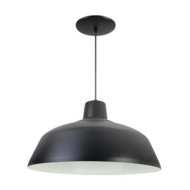 Imagem de Kit 2 Luminária Pendente Retro 34cm Com Interior Branco Brilho Com Fia