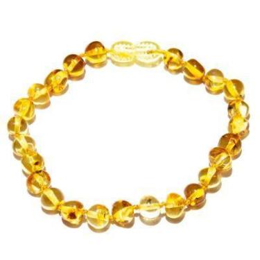 Imagem de Pulseira e Tornozeleira 18cm Âmbar Báltico Limão Polido - Âmbar Origin