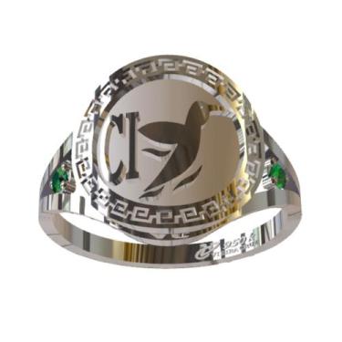 Imagem de Anel De Formatura De Corretor de Imóveis Em Prata 950k - Vieira Cruz J