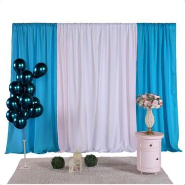 Imagem de Cortina Oxford Decoração Festa Aniversário Casamento 6MX2,50M - Serena