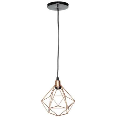 Imagem de Pendente Aramado Diamante Luminária Lustre Luxo P Teto Retrô Vintage B