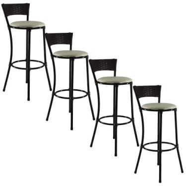 Imagem de Kit 4 Banquetas Forts Alta Fibra Sintética Tab./Gelo - Panero Móveis