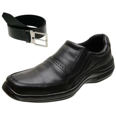 Imagem de Sapato Social Masculinos em Couro Legítimo Solado Ortopédico Costurado
