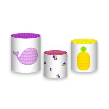 Imagem de Trio de Capas de Cilindro - Brinquedo Push Pop It Abacaxi 004 - Via Co
