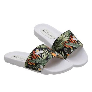 Imagem de Sandália Chinelo Feminino Slide Papete - Grife Muritalle, Multi flores