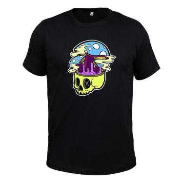 Imagem de Camiseta Plus Size Algodão Malha 30.1 Caveira Brisa - Surprass, Preto,