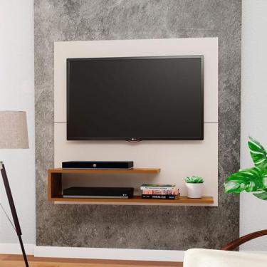 Imagem de Painel de TV Orlando Quarto Sala Suspenso - Orcon, Off White/Freijo