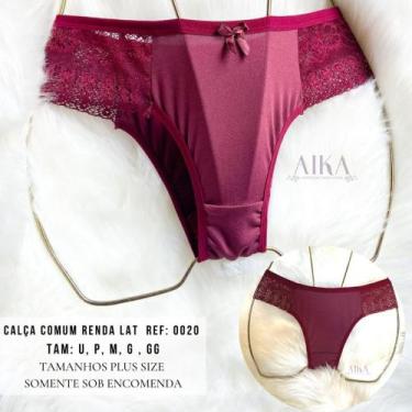 Imagem de Kit com 10 Calcinhas de microfibra com lateral em renda - Aika Moda In