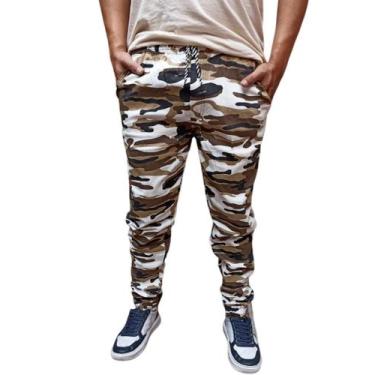 Imagem de Calça jogger masculino sarja e jeans elastano com punho cores disponiv
