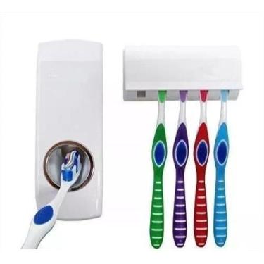 Imagem de Kit 2 Dispenser Com Suporte De Escovas E Pasta De Dente