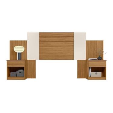 Imagem de Cabeceira Casal Araguaia Extensível Ripada Color Flex Freijó Off White Moval Freijó Off White