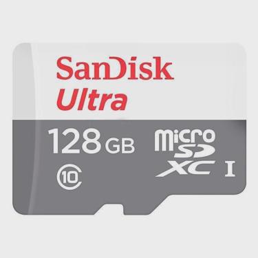 Imagem de Cartão de Memória Micro sd de 128GB SanDisk Ultra msdxc uhs-i - Branco