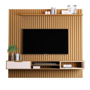 Imagem de Home Painel Ripado Tucumã 2.3 com 1 Gaveta P/ TV até 75` Pol