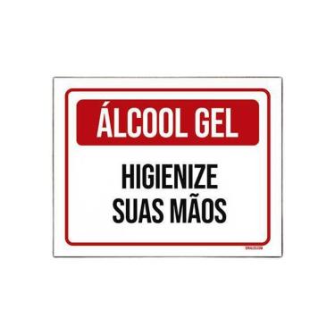 Imagem de Placa De Sinalização - Álcool Gel Higienize Suas Mãos 18X23