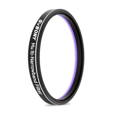 Imagem de SVBONY Filtro de telescópio SV240, filtro de nebulosa galáxia multibanda estreita de 5 cm, filtro de poluição de luz infravermelho próximo Ha OIII H-Beta universal NIR para astrofotografia