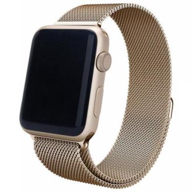 Imagem de Pulseira Loop Milanese Malha de Aço Watch 42mm 44mm Dark Gold Retrô - 