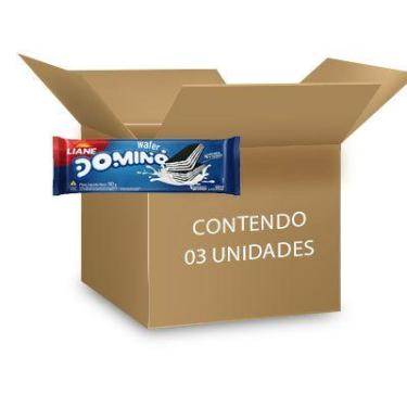 Imagem de Biscoito Wafer Dominó Baunilha Sem Lactose Liane contendo 3 pacotes de