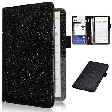 Imagem de RSAquar Livros de Servidor para Garçonete, Suporte de Carteira Organizadora de Garçons Fofo com 7 Bolsos de Armazenamento para Receitas E Cheque de Convidado, Avental de Couro para Garçom com Ajuste P