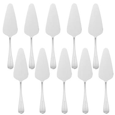 Imagem de Suporte de bolo para servidor de torta MBB Transferência de pá de espátula triangular Aço inoxidável para assar biscoito de pizza, Casual, Prata, Pack of 10, 10
