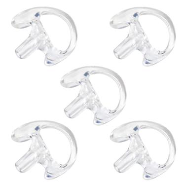 Imagem de TWAYRDIO Molde de orelha para orelha esquerda, tamanho médio, molde de substituição para fone de ouvido Motorola bidirecional de vigilância por rádio, kits de áudio de tubo de bobina acústica, pacote