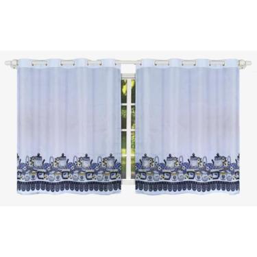 Imagem de Cortina Para Cozinha Tergal Estampada 3M X 1,20M - Branco 10 - Campari