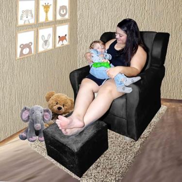 Imagem de Poltrona de Amamentar Sala Quarto Escritorio Stella Preto
