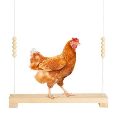 Imagem de Brinquedo de balanço de galinha para galinheiro feito à mão, acessórios de madeira naturais, seguros, grandes, duráveis, para aves, galos, galinhas, pintinhos, papagaios, arara, entretenimento, alívio