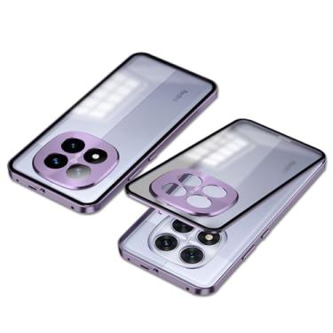 Imagem de QUIETIP Capa compatível com Poco X7 e Redmi Note 14 Pro 5G, moldura de metal + capa traseira de superfície fosca de PC, roxo